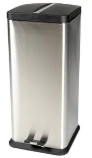 Basurero cuadrado acabado satinado 30 litros