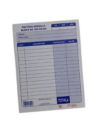 FACTURA MYA 1/4 DUPLICADA QUIMICA