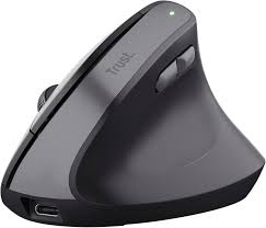 MOUSE ERGONOMICO COLOR NEGRO INALAMBRICO Y RECARGABLE TRUST