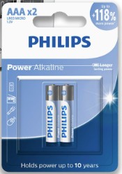 BATERIA PHILPIS ALKALINA AAA PAQUETE 2 UNIDADES