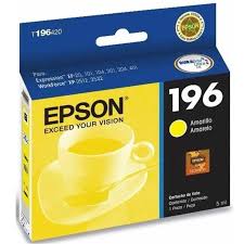 CARTUCHO EPSON T196 - AMARILLO PARA EXPRESSION XP-401, XP-411; WORKFORCE WF-2532