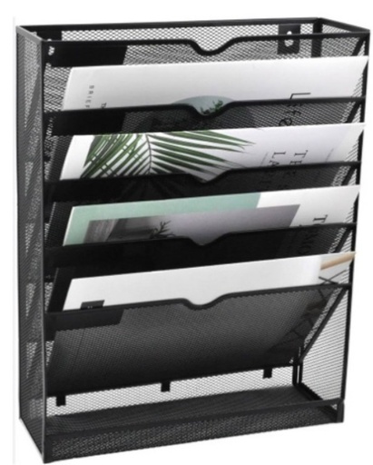 PAPELERA METALICA DE 5 DIVISIONES DE PARED 32X10X40.5 26079