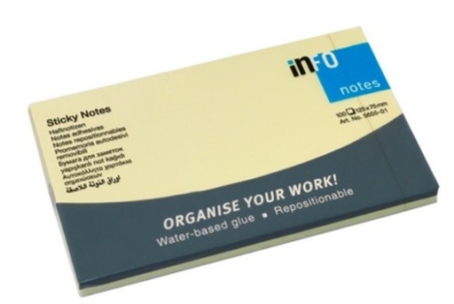 NOTAS ADHESIVAS INFO NOTES BRILLANTE 3X5 UNIDAD/100 HOJAS