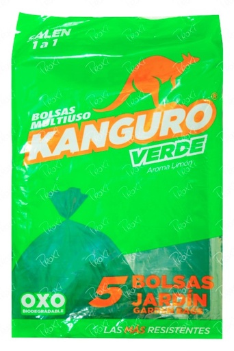 BOLSA DE BASURA KANGURO VERDE GRANDE 9 UNS