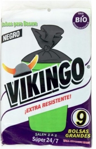 BOLSA DE BASURA VIKINGO JARDIN NEGRA 5 UNS