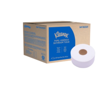 PAPEL HIGIENICO KLEENEX JUMBO DOBLE HOJA 1X250M UNIDAD SKU:30223231