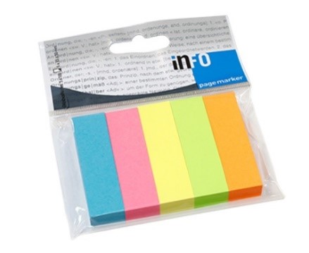 INDICE DE PAPEL BANDERITAS 5 COL. BRILLAN. 500 H. INFO