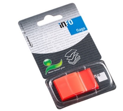 BANDERITAS PLASTICAS CONTINUO NARANJA 50 HOJAS INFO NOTES