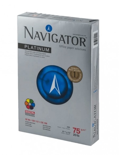 RESMA NAVIGATOR 8 1/2 X 13 500 HOJAS / 75 GRAMOS   
