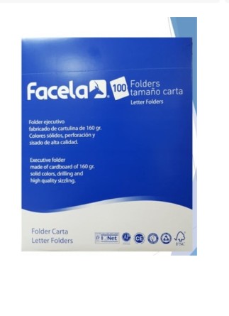 FOLDER MANILA FACELA CARTA 100 UDS