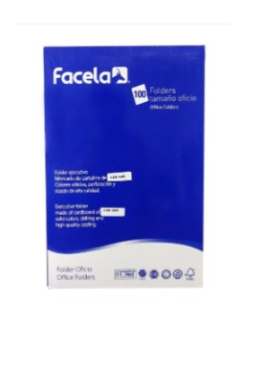 [7682] FOLDER MANILA FACELA CARTA COLORES 100 UNIDADES PT16827