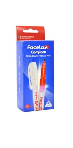 BOLIGRAFO FACELA COMFORT ROJO CAJA 12 PT16621