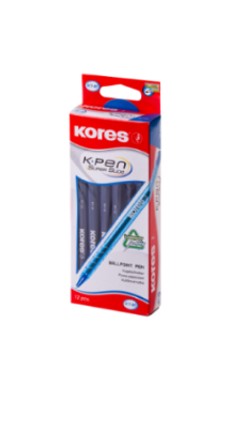 BOLIGRAFO KORES K1 AZUL CAJA 12 39711   