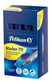 MARCADOR PELIKAN PERM 711 RED AZ (CAJA 10UND)